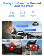 4K 360° Dash Cam with 128GB Card for Uber & Lyft Drivers