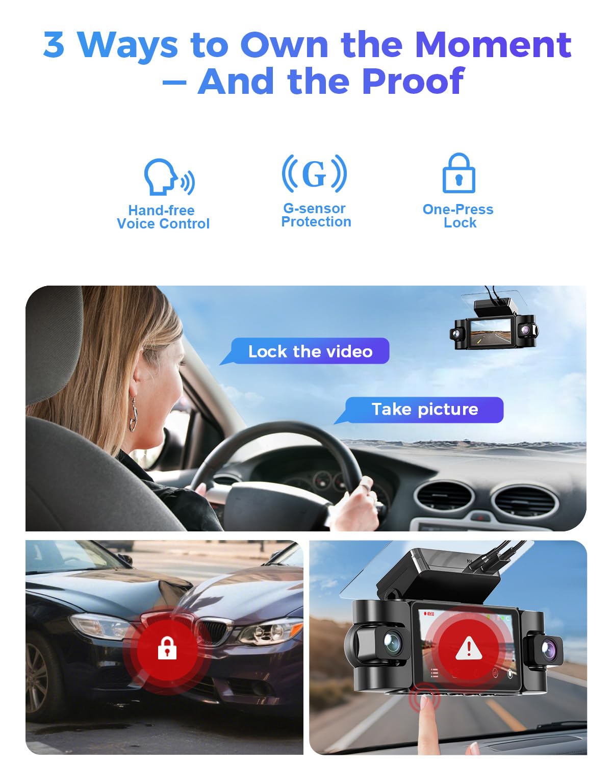 4K 360° Dash Cam with 128GB Card for Uber & Lyft Drivers
