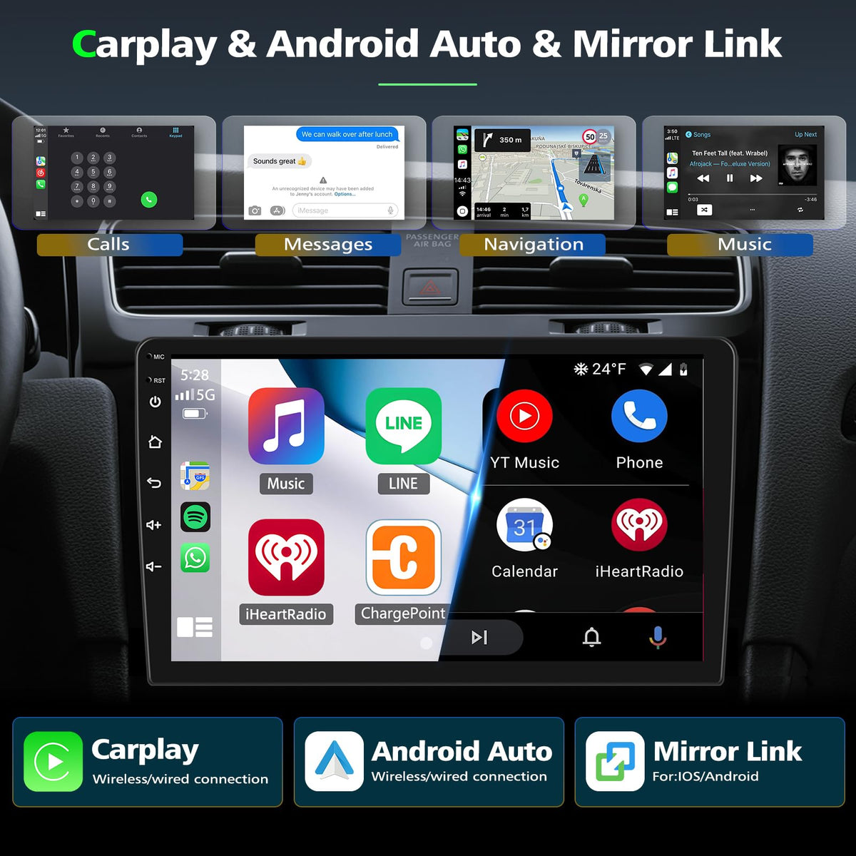2G+32G Android Stereo for Jeep Liberty 2002-2007 Radio Upgrade 7 Inch Touch Screen Head Unit,Double Din Car Stereo with Wireless Carplay Android Auto GPS WiFi DSP BT FM RDS Backup Camera