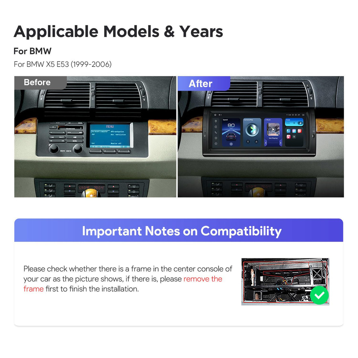 XTRONS Car Stereo for BMW X5 E53, Android 14 Qualcomm Octa Core 8GB+256GB Car Radio, 10.25” QLED Touch Screen GPS Navigation for Car Bluetooth Head Unit DSP CarPlay Android Auto 5GHz WiFi
