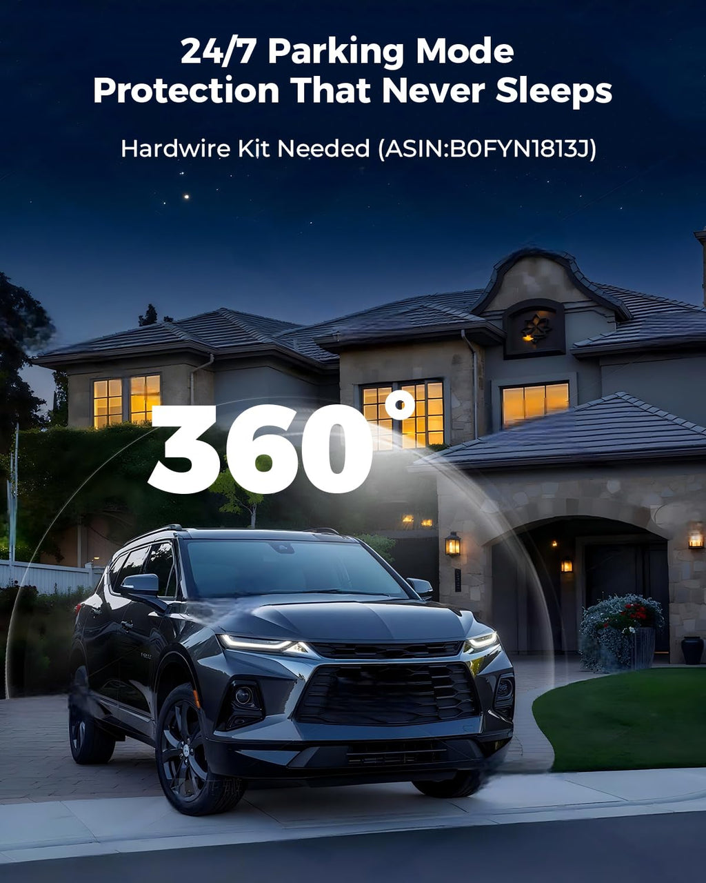 4K 360° Dash Cam with 128GB Card for Uber & Lyft Drivers