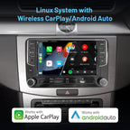 Wireless CarPlay Car Stereo for VW 7" Double Din Radio with Backup Camera