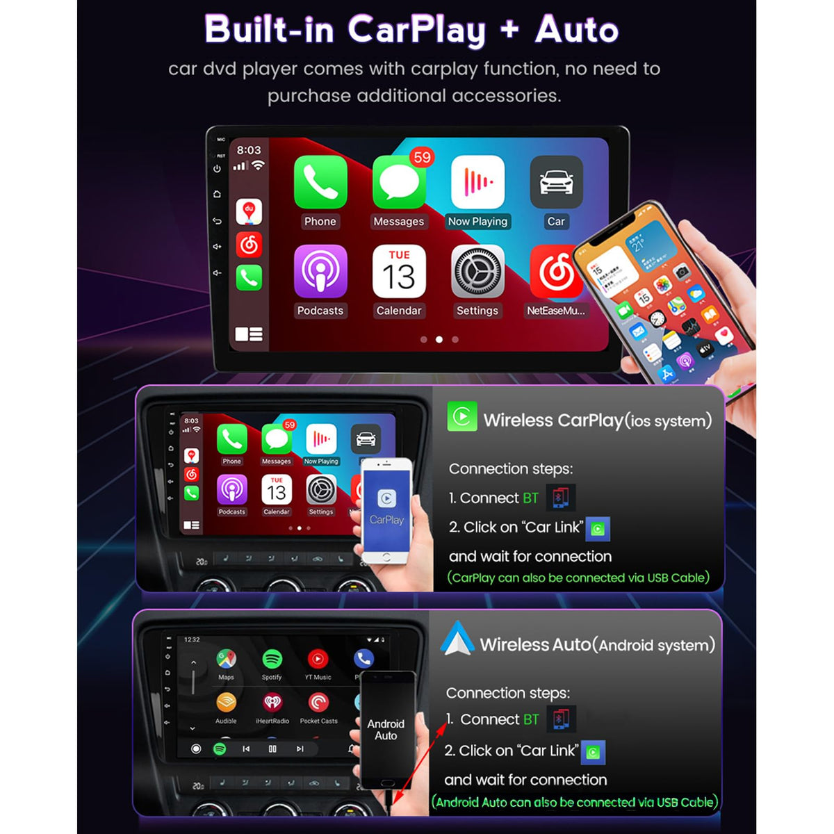 8CORE 8+128GB Android 14 Car Radio Stereo for Acura RDX 2013 2014 2015, 12.3 Inch Touch Screen Head Unit Dash Kit with Wireless CarPlay Android Auto, GPS Navigation Bluetooth SWC WiFi 5G DSP