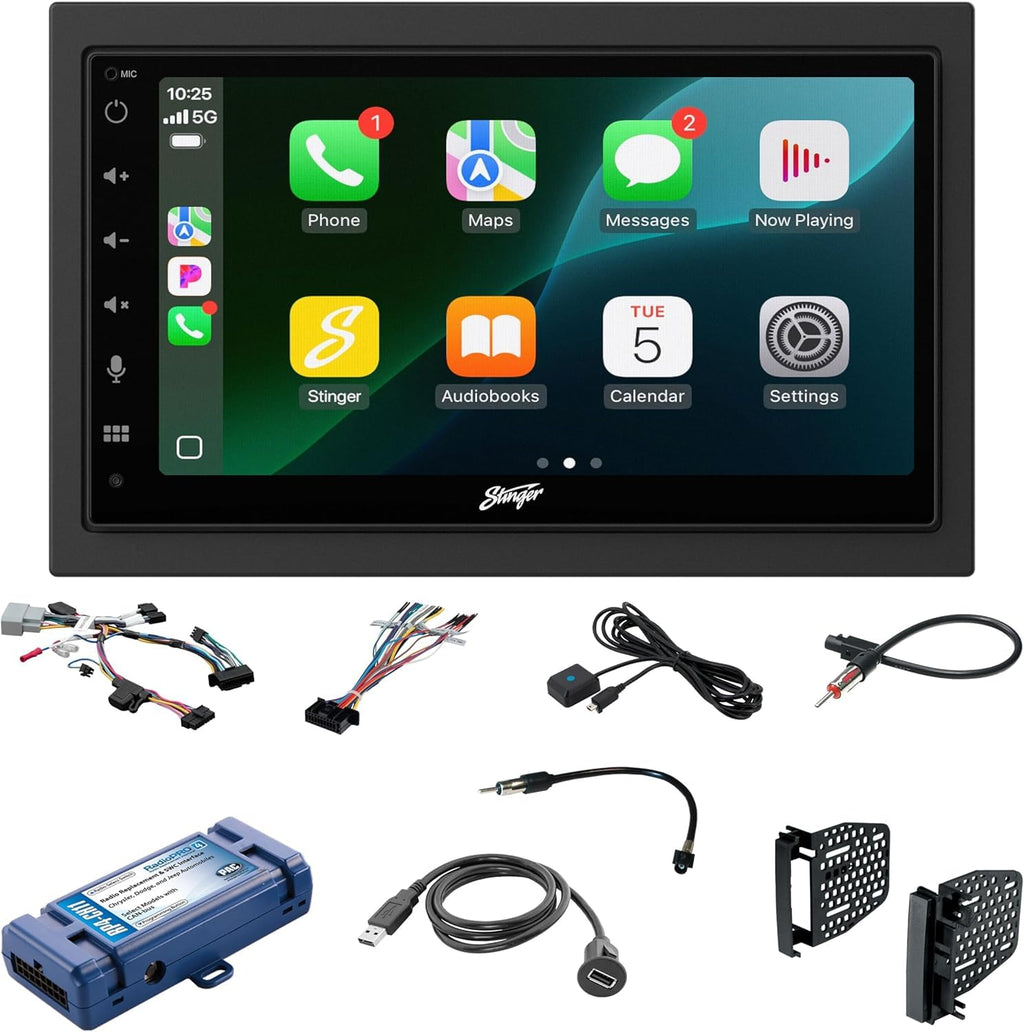 Stinger 6.8" Wireless Apple CarPlay Radio for Jeep Wrangler JK (2007-18)