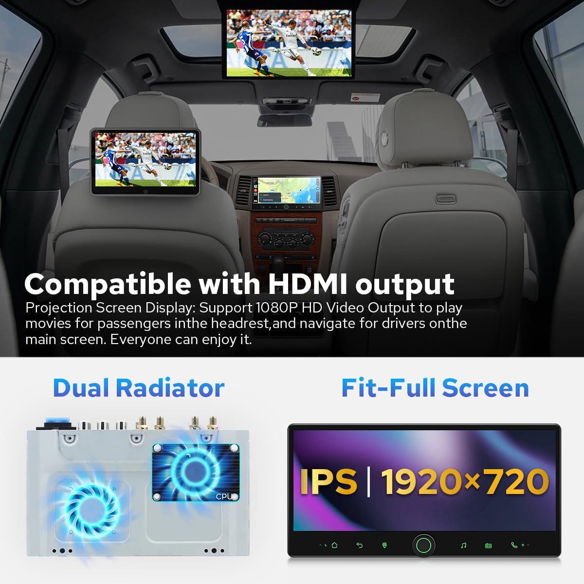 JOYING 12.3" IPS Touch Screen Car Radio for Ram 1500(06-08), Ram 2500/3500(06-09), Android 13 Car Stereo for Jeep Grand Cherokee(05-07), Commander(06-07), with Carplay & Android Auto(JY-CL205T4)