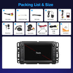 [4+64G ROM] Car Radio with 7inch Android 13 Touch Screen Radio with Wireless Carplay Android Auto GPS Bluetooth WiFi SWC FM RDS Mirror Link Backup Camera for GMC Savana 2008-2019