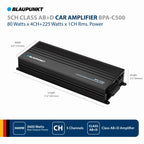 Blaupunkt BPA-C500 Car Audio Class AB + Class D 5-Channel 3600W Stereo Amplifier