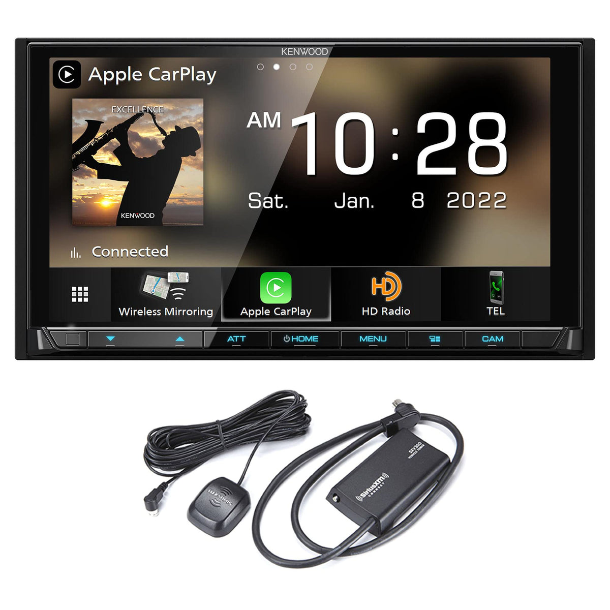 KENWOOD DMX958XR EXCELON Reference 6.8" Full HD Capacitive Touchscreen Car Stereo Receiver | Plus SiriusXM SXV300V1 Satellite Radio Vehicle Tuner