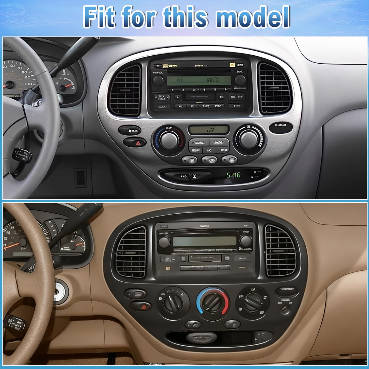 9.7" Double Din Car Stereo Radio for Toyota Tundra 2000-2006,Android 15 Double Din Touchscreen w/Wireless Carplay Android Auto GPS WiFi Bluetooth DSP SWC Mirrorlink Mic Backup Camera