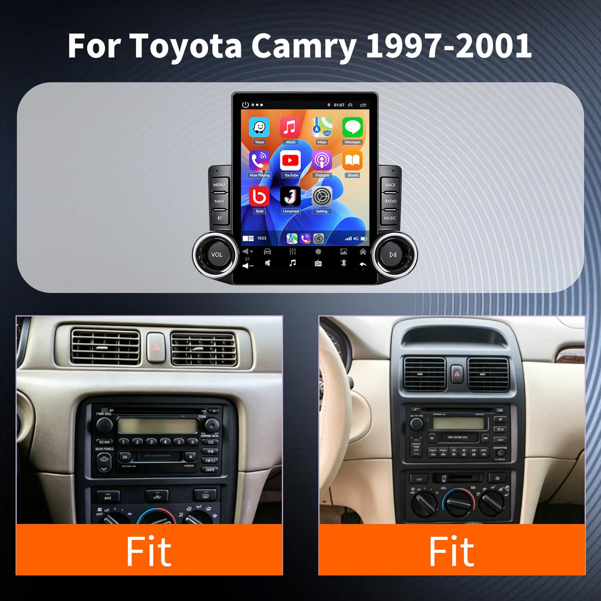 2+32G Android 15 Car Radio Stereo for Toyota Camry 1997 1998 1999 2000 2001
