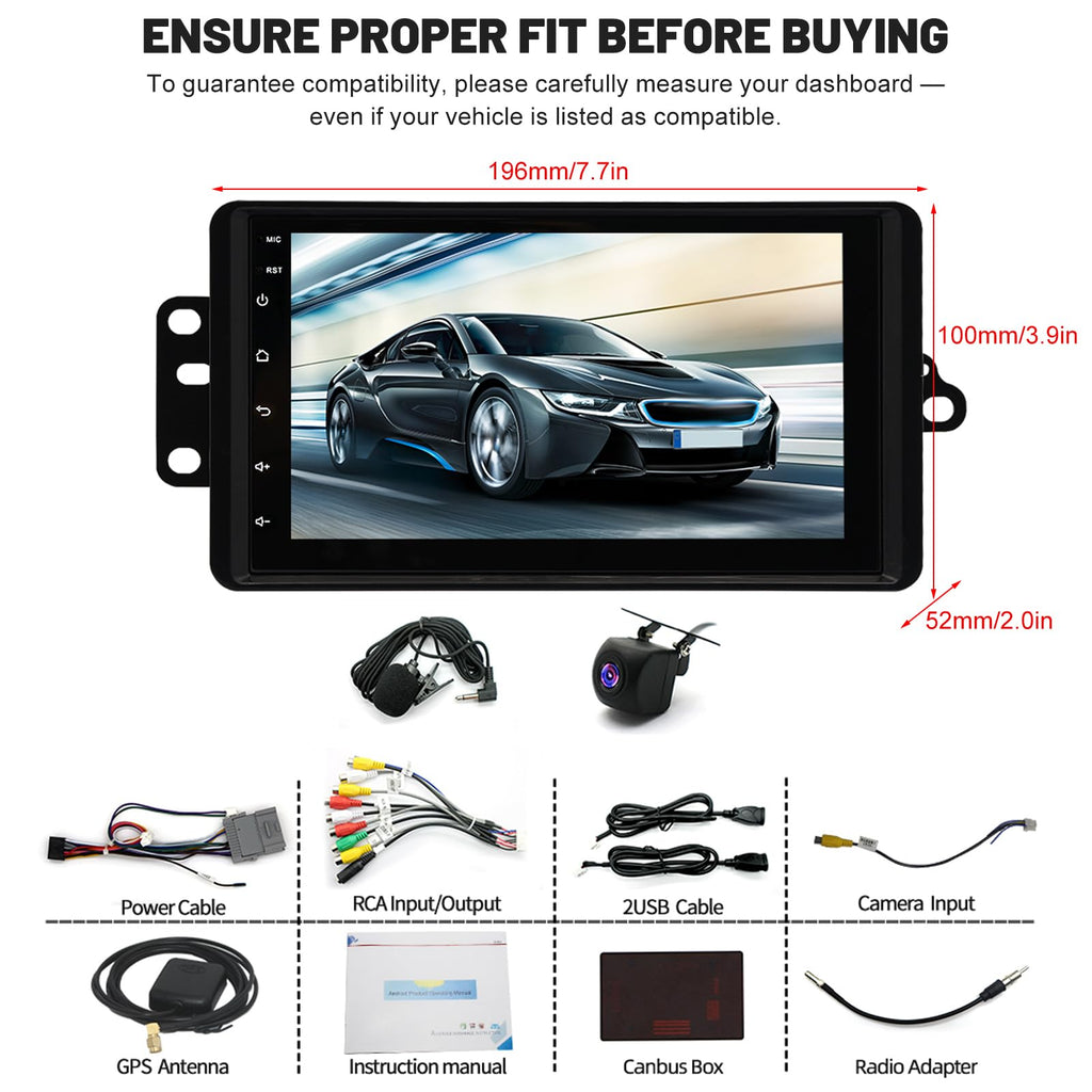 2+64G Radio for Pontiac Sunfire 2000 2001 2002 2003 2004 2005, 7 in IPS Touchscreen Stereo Android 13 Wireless Apple Carplay Android Auto 32EQ 5G WiFi 1080P Bluetooth
