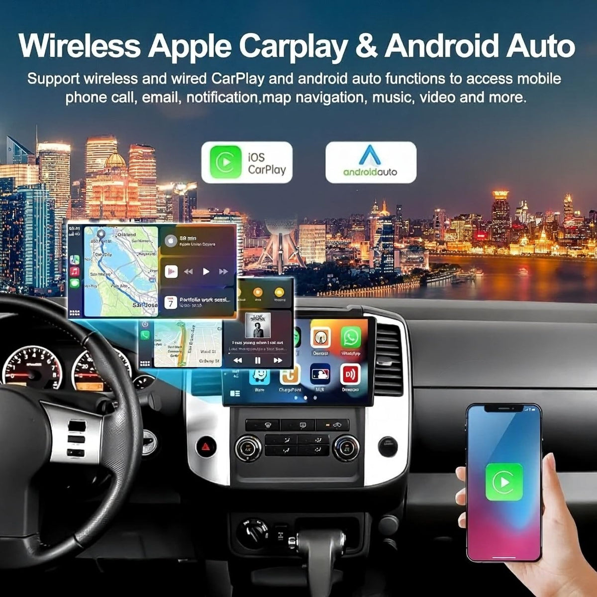 4+64GB Android 15 8-core Radio Stereo for Nissan Frontier Xterra 2009-2012 with Wireless Apple Carplay Android Auto 9.7" Touchscreen with Free Backup Camera GPS Navigation FM RDS DSP Head Unit