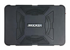 Audiosavings Bundle: Kicker 51HS8 Hideaway Under-Seat Powered Car Audio Subwoofer Compact Sub Bundle with Rockville RWK81 8 Gauge Complete Amp Installation Wire Kit with Copper RCA (2 Items)