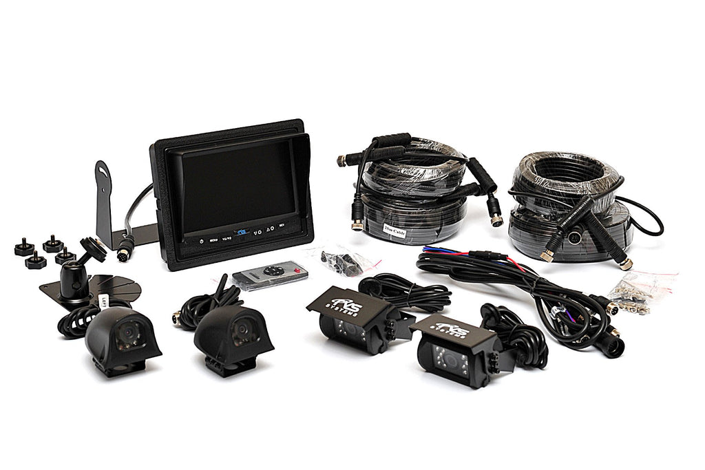 Backup Camera System - 4 Camera Setup with Quad View Display (RVS-062710) by Rear View Safety