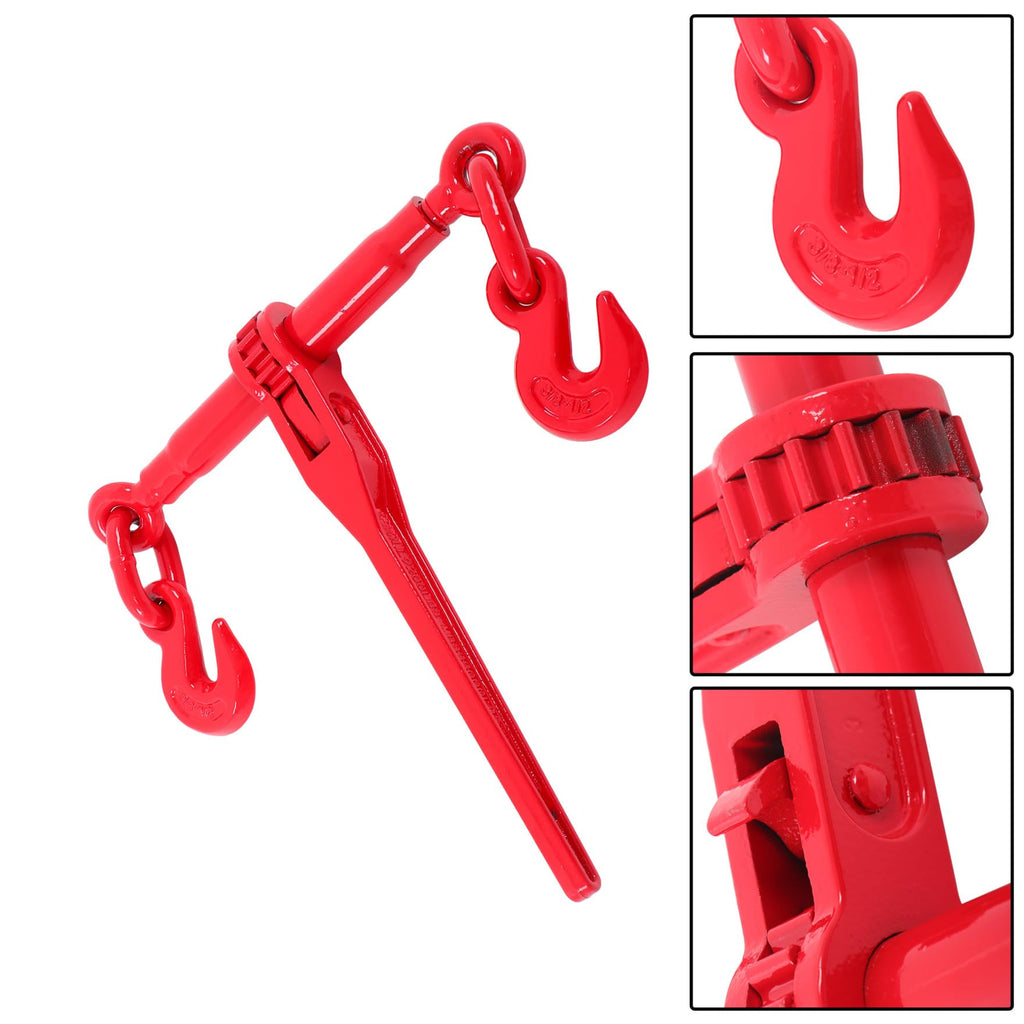 waltyotur 4Pcs G80 Ratchet Binder Set 3/8" 1/2" 9215lbs for Truck