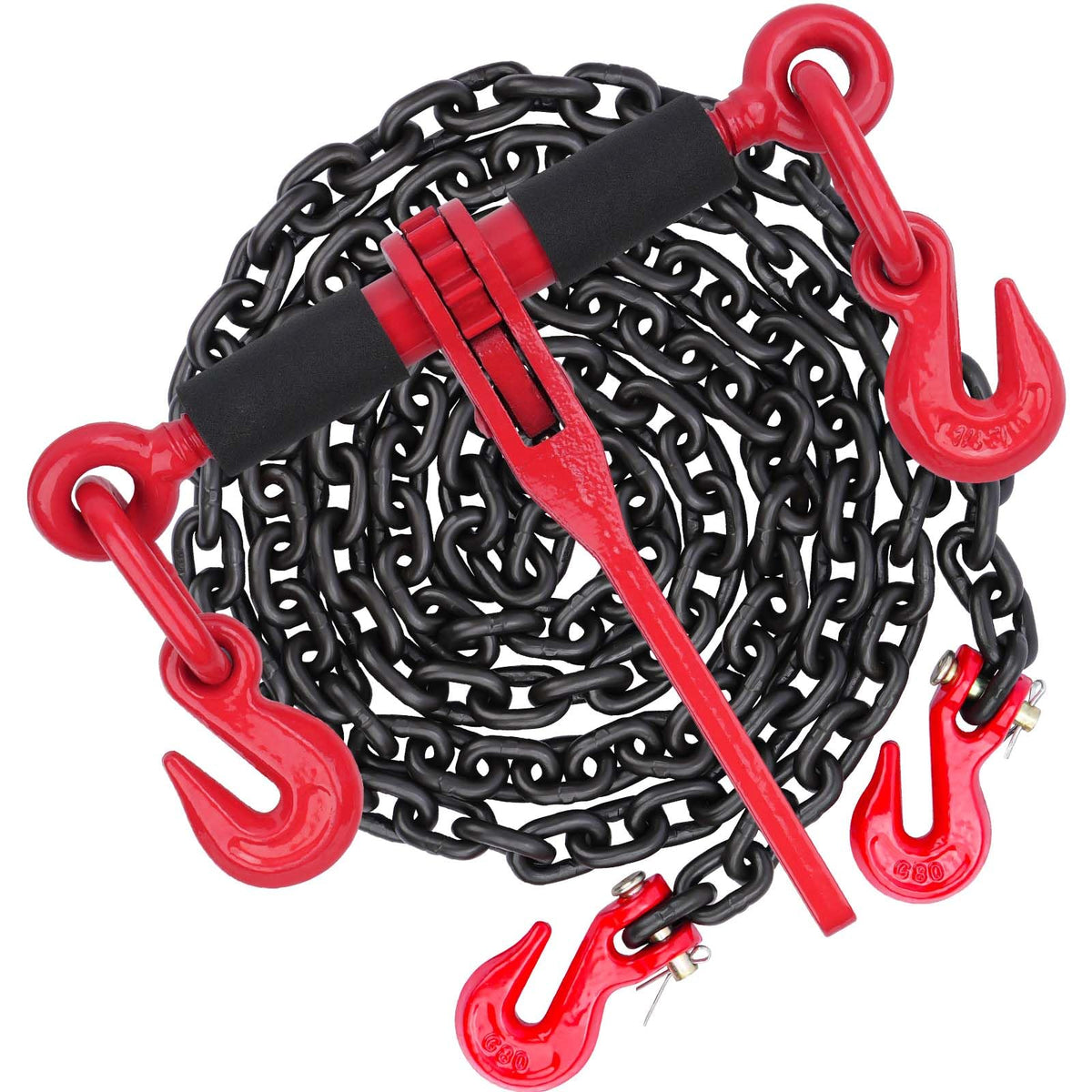 Grade 80 Chain and Binder Set w/ G80 Chain Hooks - 5,400 lbs WLL