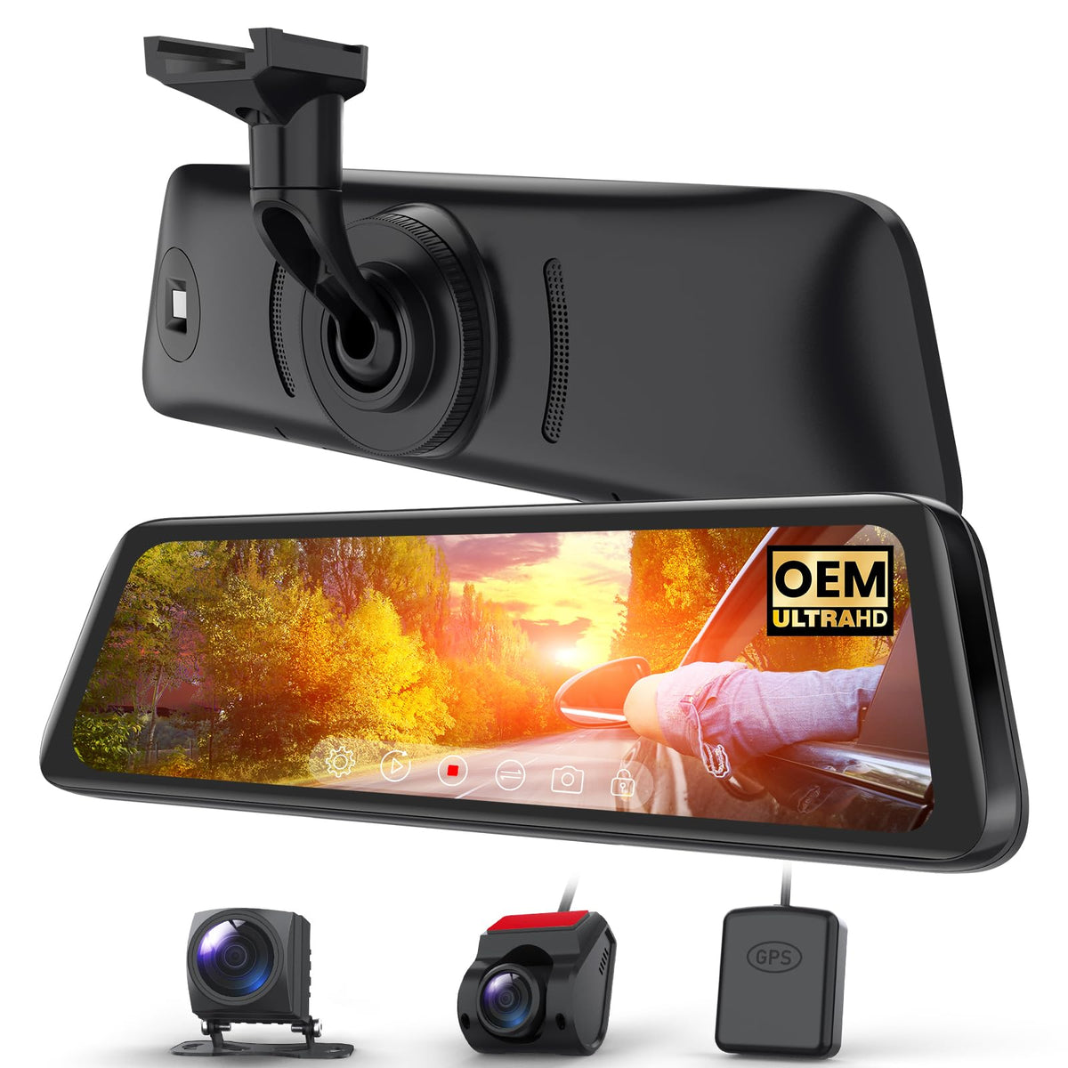 AUTO-VOX T9PRO OEM Rear View Mirror Camera with Detached Front Lens