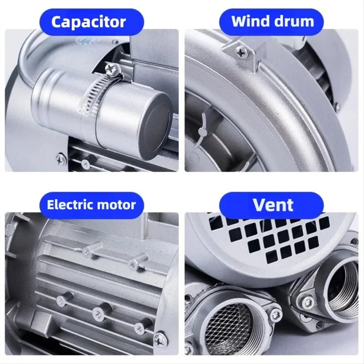 High Power Pressure Air Blower Industrial Vortex Single Phase for Supply Material Suction Equipme