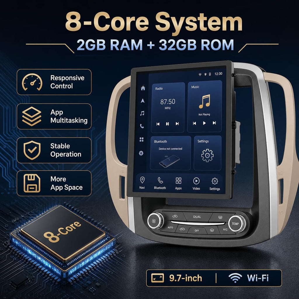 Car Radio for Buick Lacrosse 2010-2013: 8core Upgrade 9.7" 1024x768 IP Stereo