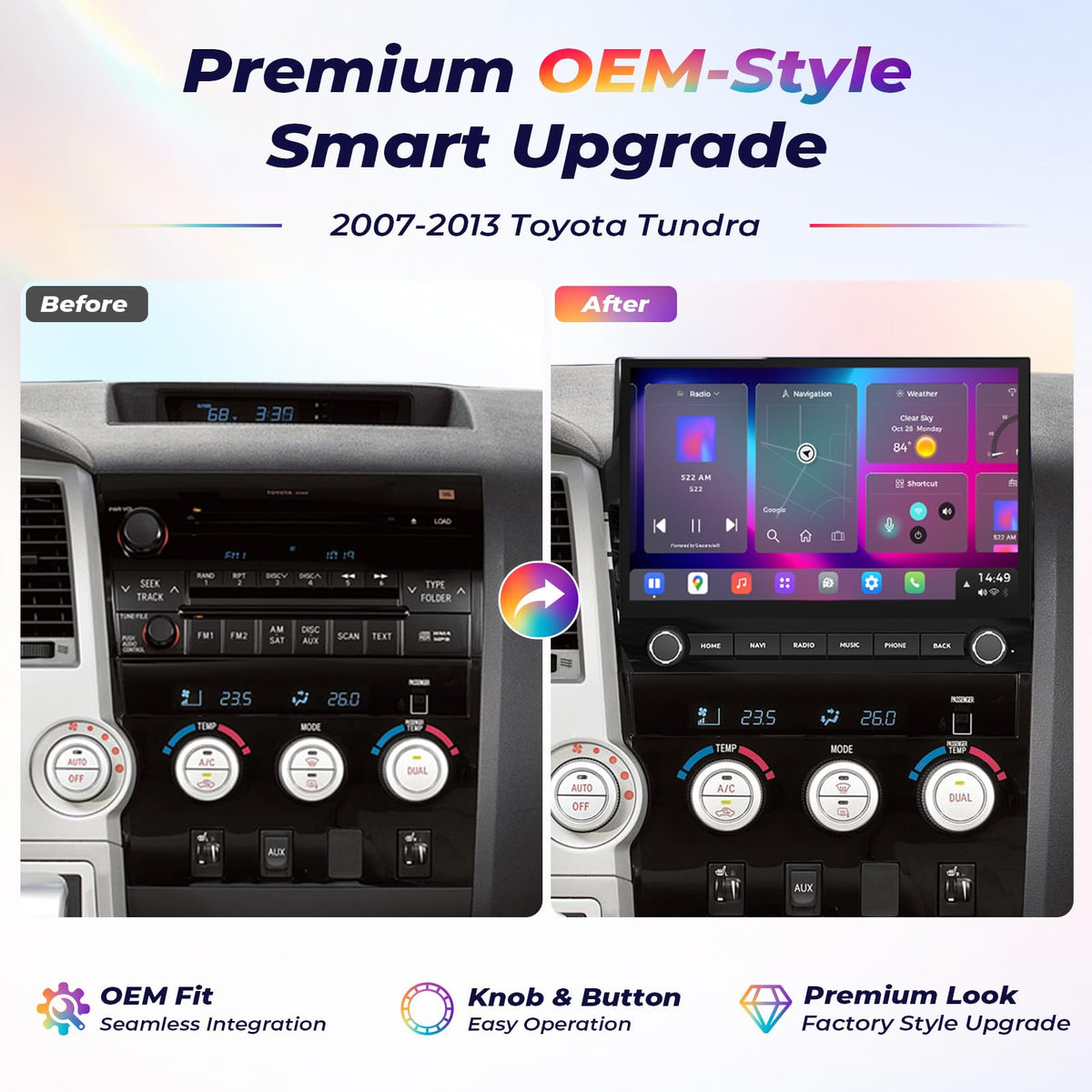 11.6" 2K QLED Car Stereo for Toyota Tundra 2007-2013