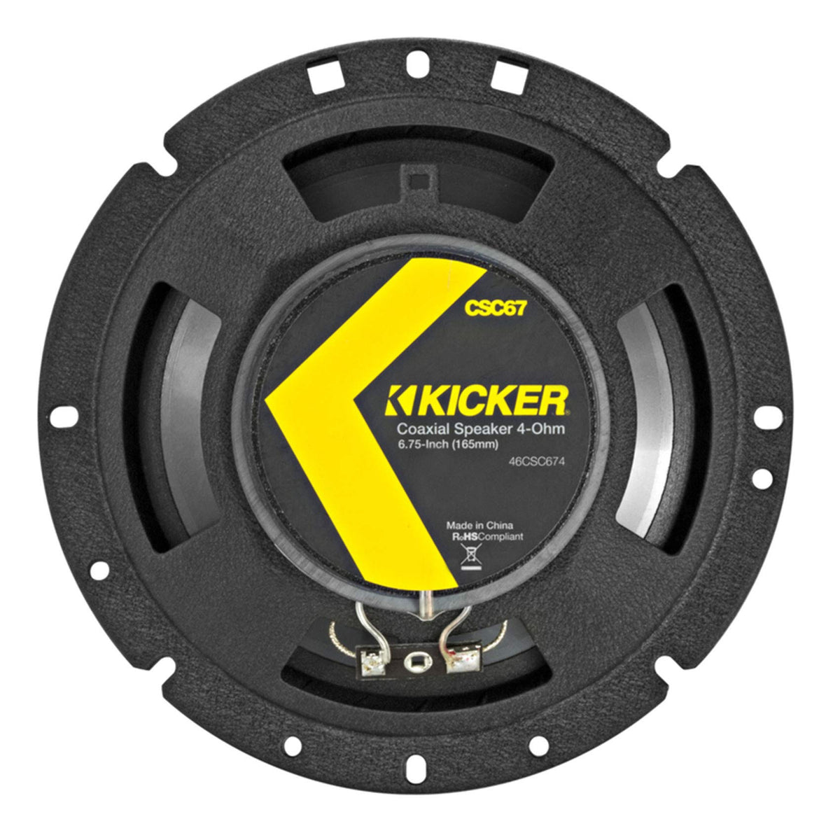 KICKER Audiosavings Bundle: Pair 46CSC674 6.75" 6-3/4" 600w 4-Ohm Car Audio Coaxial Speakers CSC674 Bundle with Rockville RockZR v2 2014-2023 Polaris RZR Front Kick Panel 6.5" Speaker Pods (2 Items)