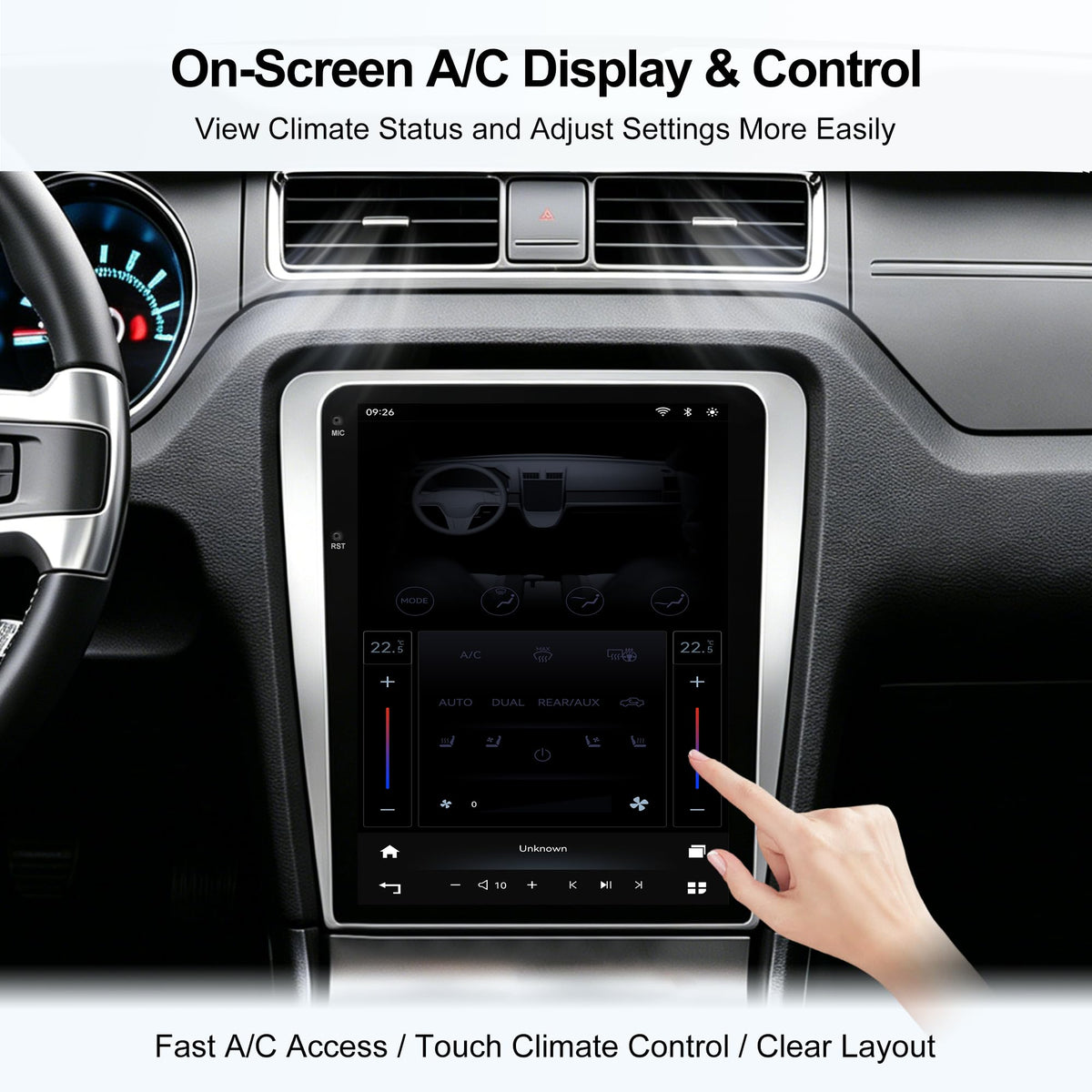 12.1 Inch Android Car Stereo Radio 8GB+128GB for Ford Mustang 2010-2014
