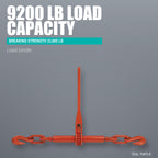 Teal Turtle Ratchet Load Binder, 3/8 to 1/2 Inch, 9200 Lb Capacity 2 Pack