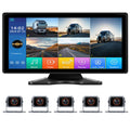 10.36 inch Backup Camera for RV Trucks Pickups Bus Trailers Caravans IPS HD Screen DVR Recording Reverse Monitor 5 Split Screen Waterproof Night Vision Stable Signal DIY Parking Lines