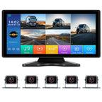 10.36 inch Backup Camera for RV Trucks Pickups Bus Trailers Caravans IPS HD Screen DVR Recording Reverse Monitor 5 Split Screen Waterproof Night Vision Stable Signal DIY Parking Lines