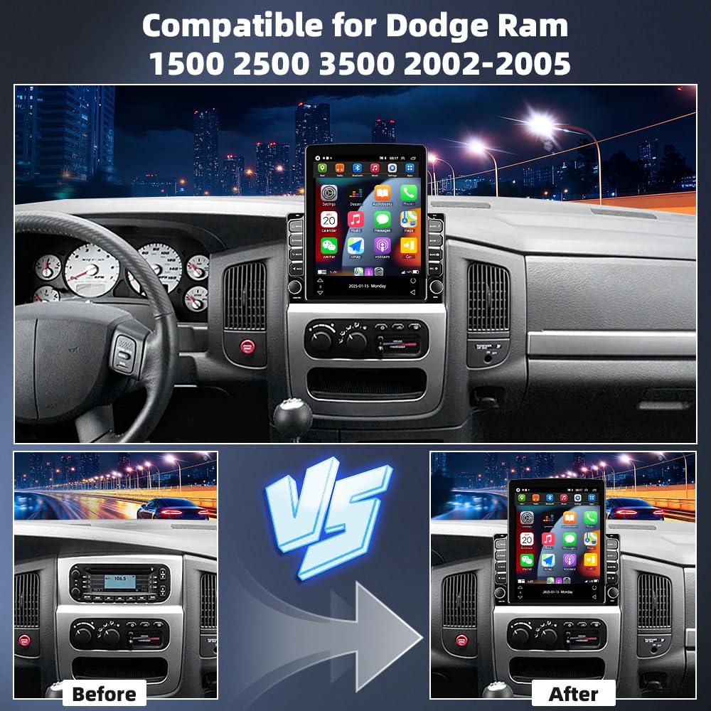 Upgrade 2 Din Car Stereo for Dodge Ram 1500 2500 3500 2002-2005