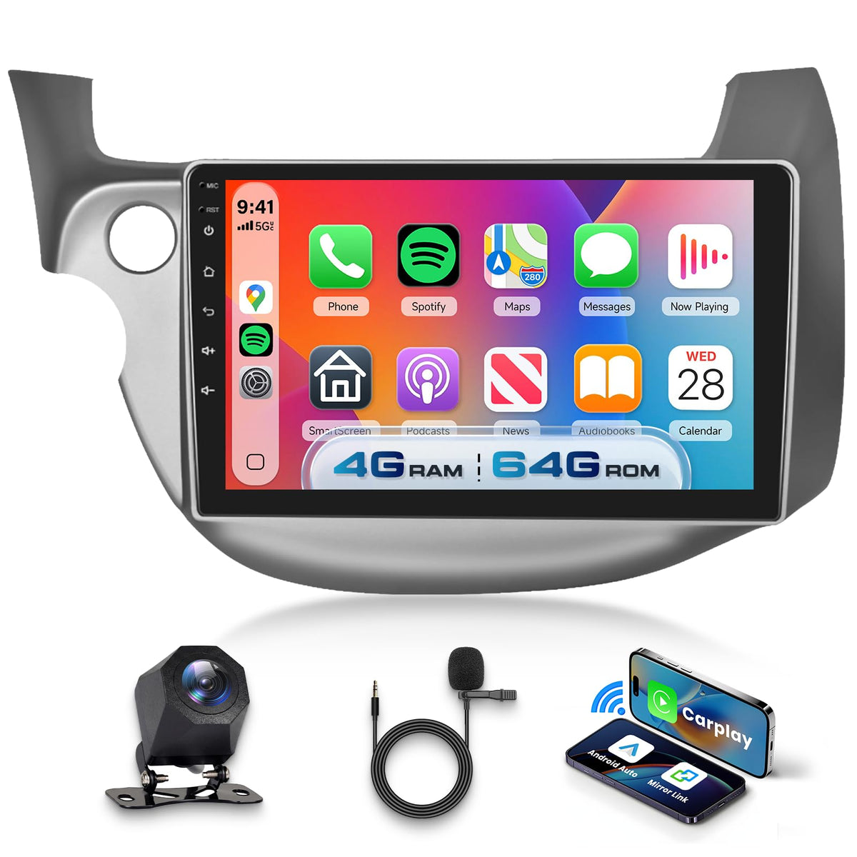 8 CORE 6G+128G Car Radio for Honda Fit 2008-2013 Wireless Carplay