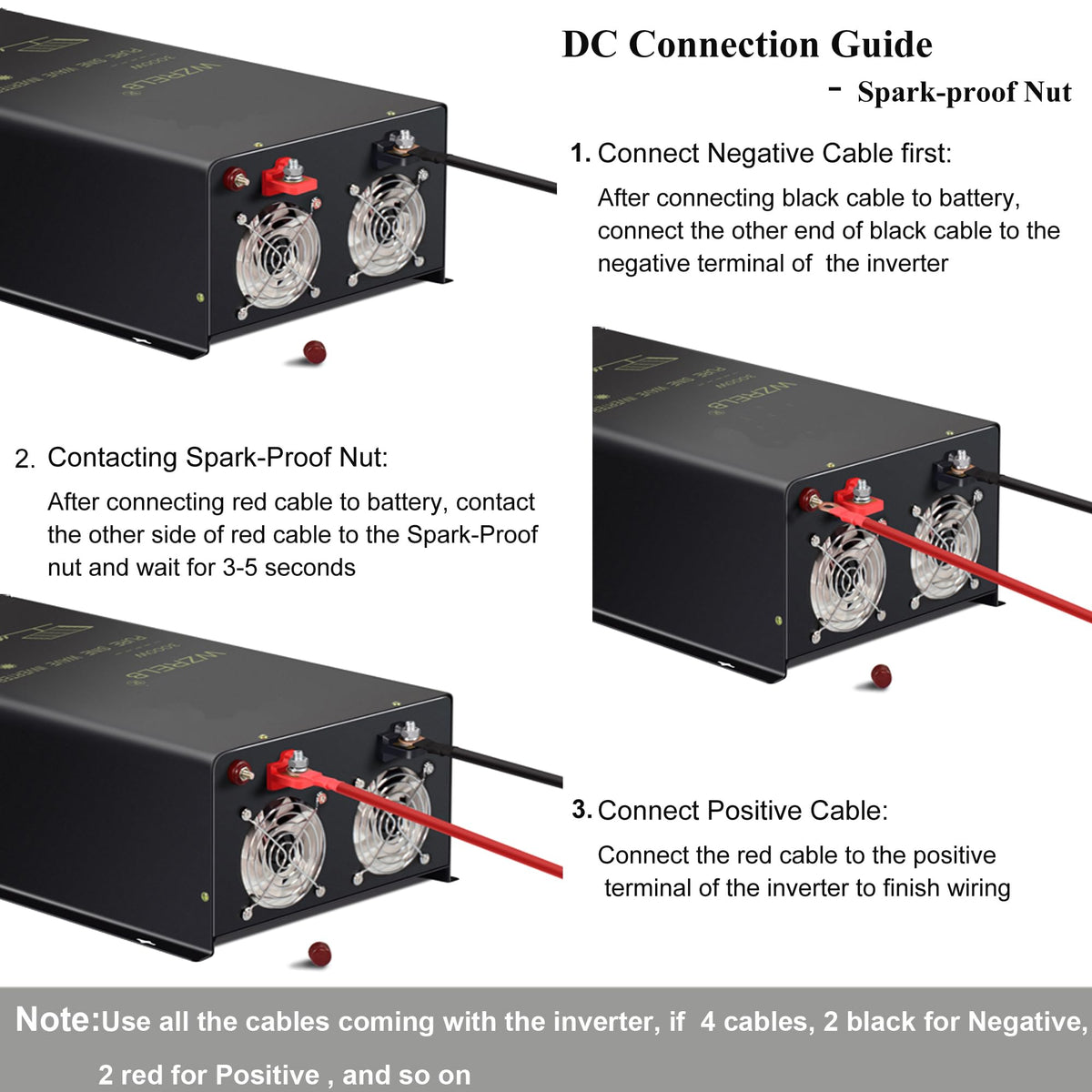 WZRELB 5000W 48V Pure Sine Wave Inverter,48 Volt DC to AC 120V 240V Split Phase Power Inverter,15ft LCD Remote Panel,2*AC Hardwire Terminal,10KW Surge