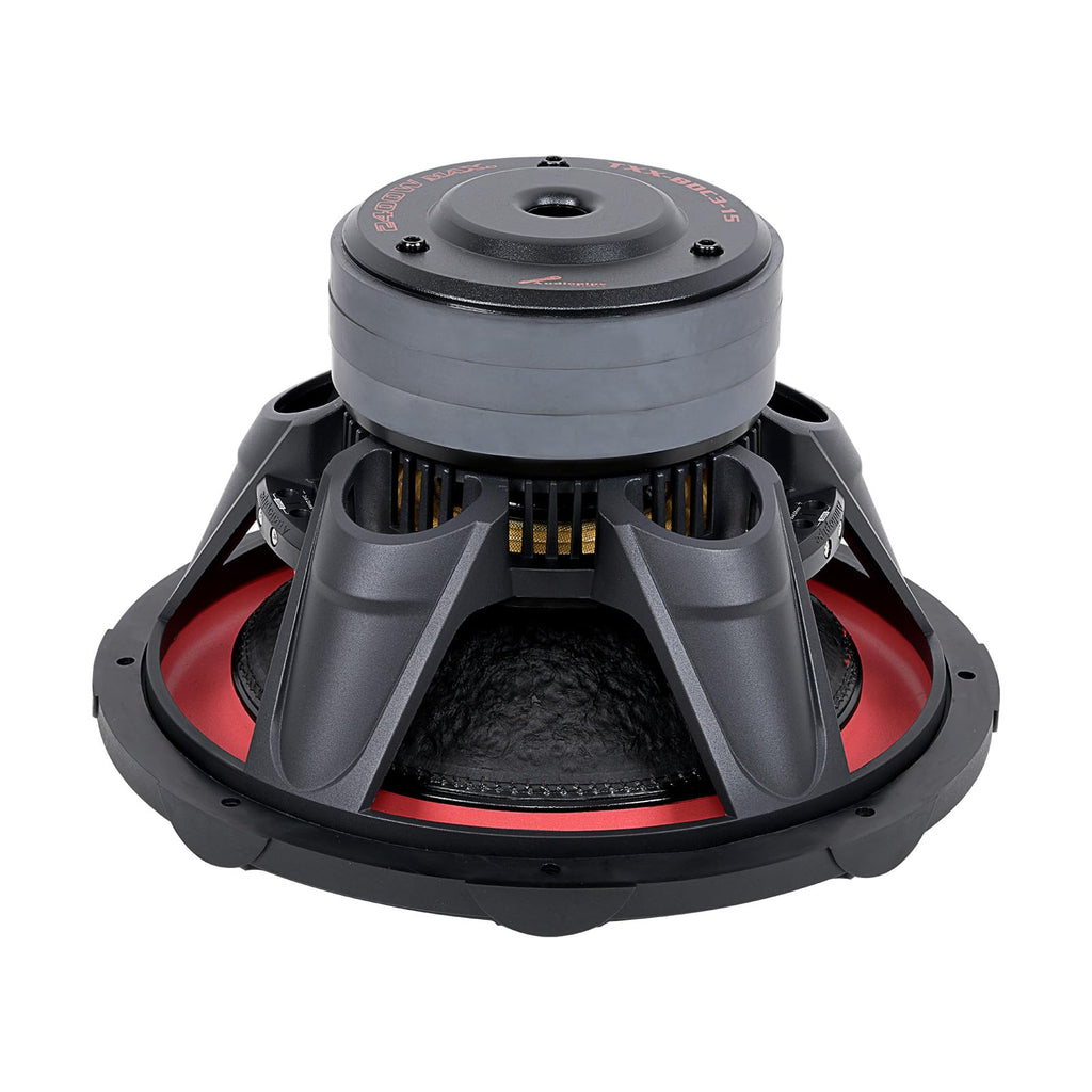 Audiopipe 15" Triple Stack Composite Cone Subwoofer (TXX-BDC3-15), Superior Performance, 2400W Max Power, 3.3" BASV Dual Voice Coil, Aluminum Basket, Multi-Connect Terminals, Dual 4 Ohms