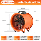 5m, Low Noise High Speed Air Blower 220V Portable Utility Blower Fan Air Mover Exhaust Fan 10 M Duct Hose Ventilation Fan Explosion-Proof Industrial Ventilator