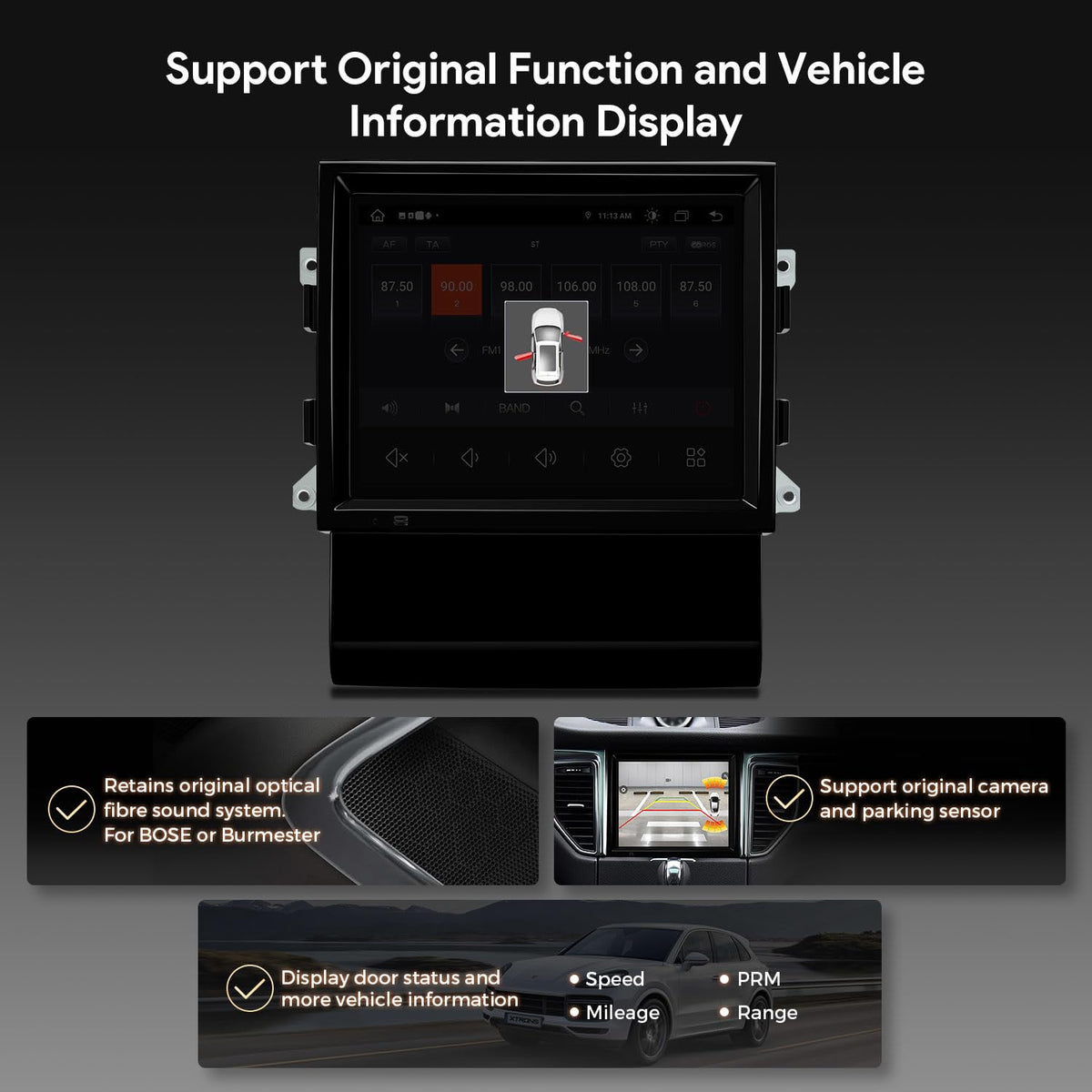 XTRONS 8.4" Android 14 Car Stereo for Porsche Macan 2014-2016, 4+128GB