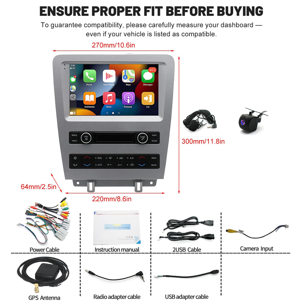 Android 13 9in Car Stereo for for Ford Mustang 2010 2011 2012 2013 2014