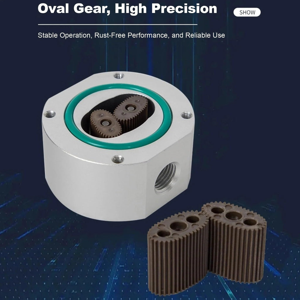 1pcs Micro Oval Gear Flow Meter RS485 High Precision Digital Liquid Flowmeter Display Water Flow Control G1/4 G1/2 G3/4 Optional(G1-4)