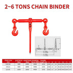Ratchet Chain Binder Kit, Load Binder with G80 Chain and Clevis Grab Hooks, 2 Ton Capacity for Hauling and Towing, 2 Pieces