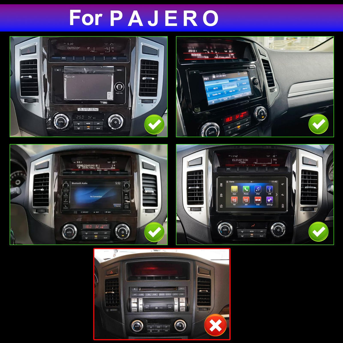 2+64G Car Radio Stereo for Mitsubishi Pajero 2014-2019