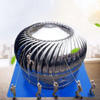 Stainless Steel Spinning Roof Turbine Ventilator for Ventilation Chimney Cowl Anti Downdraught Cap Spinner (100mm)