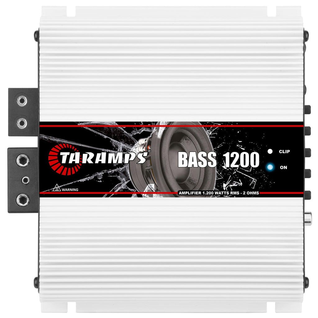 Taramps Bass 1200 2 Ohms Monoblock Amplifier 1200 Watts Rms 1 Channel 14.4VDC Out Power Full Range Great for Sub/Bass RCA Input Smart Cooler Car Audio