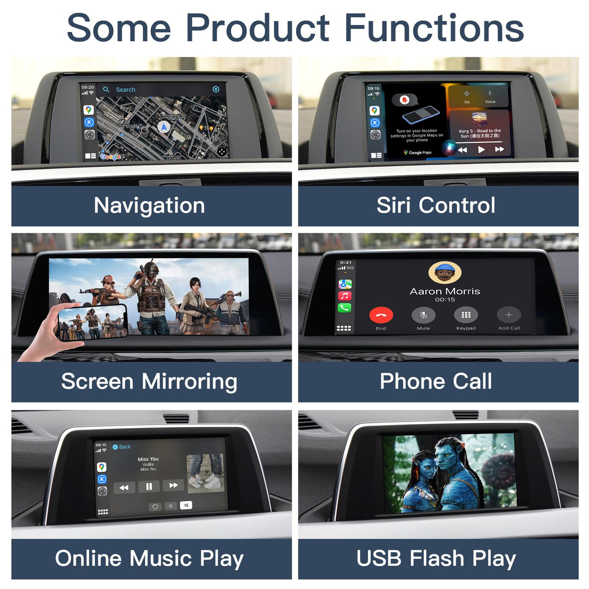 Wireless CarPlay/Android Auto Module for BMW NBT-System 1/2/3/4/5/6/7 Series X1/X3/X4/X5/X6 2012-2016 Support Mirrorlink and OEM Car Functions