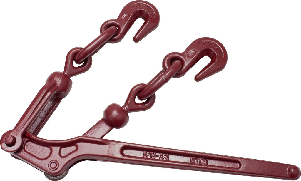 Mytee Products 5/16" Grade 70 Chain and Binder Kit | Includes (8) 5/16-3/8" G70 Lever Style Snap Binder & (8) 5/16" x 20' G70 Chain w/Grab Hooks | 5400 lbs Safe Load Limit for Truck & Flatbed Trailer