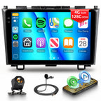 8 Core 6G+128G Android Car Radio for Honda CRV 2007-2011 with Wireless CarPlay Android Auto, 9” Touchscreen Car Stereo Mirror Link GPS WiFi Bluetooth FM RDS DSP EQ SWC Backup Camera