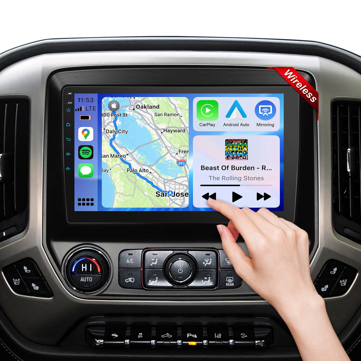 10" Car Radio for 2014-2018 Chevy Silverado & GMC Sierra Non-Bose Version