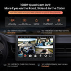 V10 10” QLED Android Double DIN Car Stereo, 6G+128G, 4G LTE, 1080P Front Dash Cam & Backup Cam, Hi-Fi DSP w/24‑Bit DAC,4V RCA, in-Car Karaoke, aptX HD BT, Wireless CarPlay&Android Auto