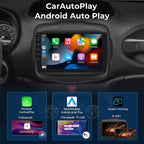 Android 14 Car Stereo Radio for Jeep Renegade 2015-2023, 9 inch QLED Touch Screen GPS Navigation Bluetooth Head Unit Built-in Car Auto Play Support 4G LTE WiFi SWC DSP 6+64GB