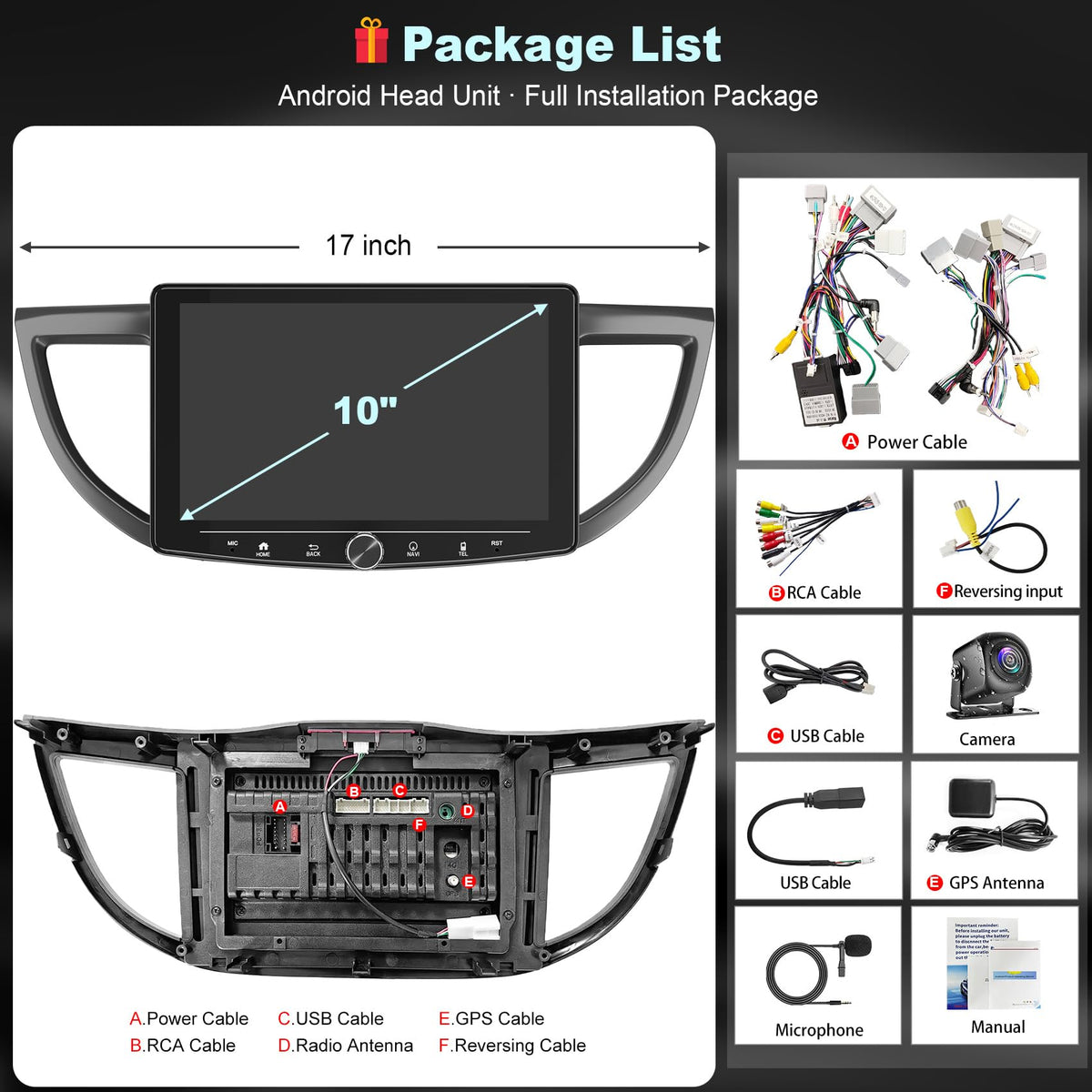 Android 15 + 128GB Car Radio Stereo for Honda CRV 2012-2016