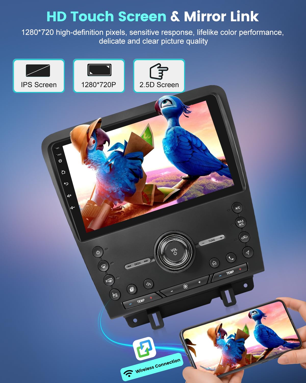 4+64G Android Car Stereo for Ford Mustang 2010-2014, CarPlay, GPS, DSP