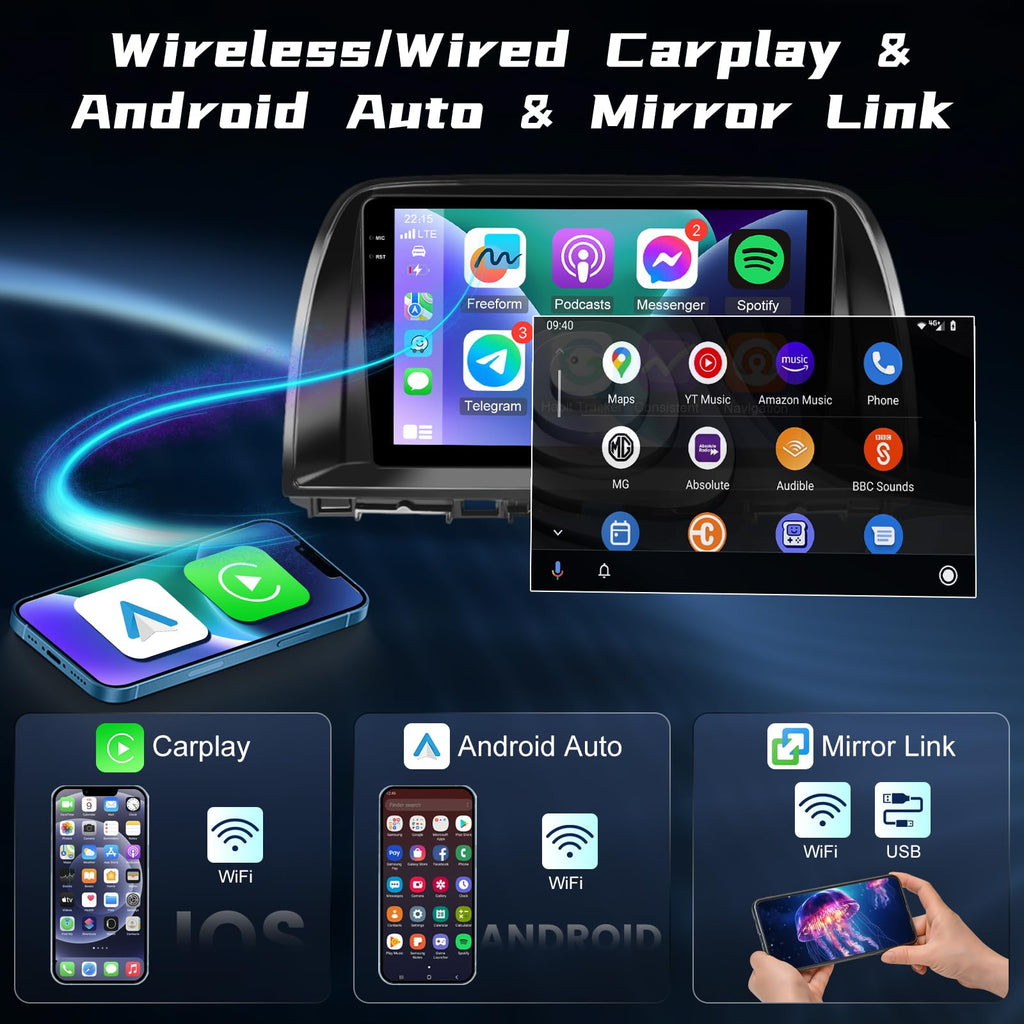 [4+128G] Car Radio for Mazda CX5 CX 5 CX-5 2012-2015, 9 Inch Touch Screen